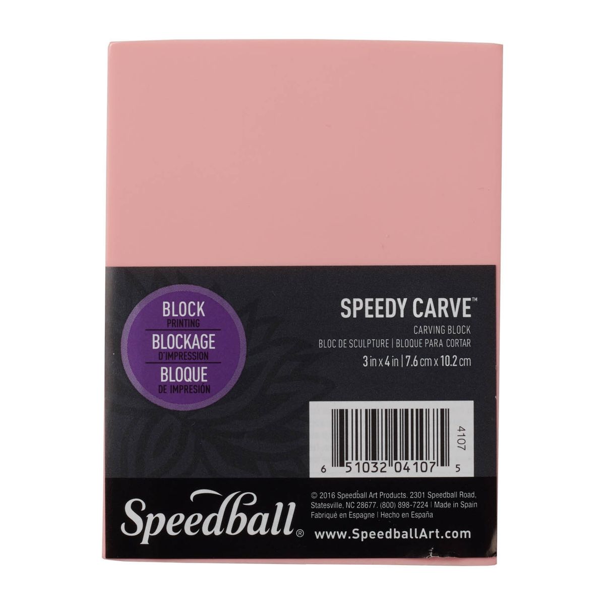 SPEEDBALL - Goma para Grabado Speedball Speedy-Carve Rosada (7.5x10cm)