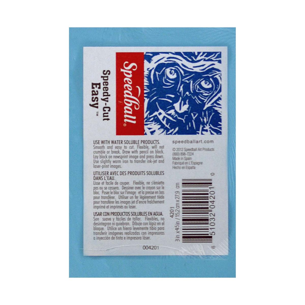 SPEEDBALL - Goma para Grabado Speedy Cut-Easy Celeste 7X11.4cm