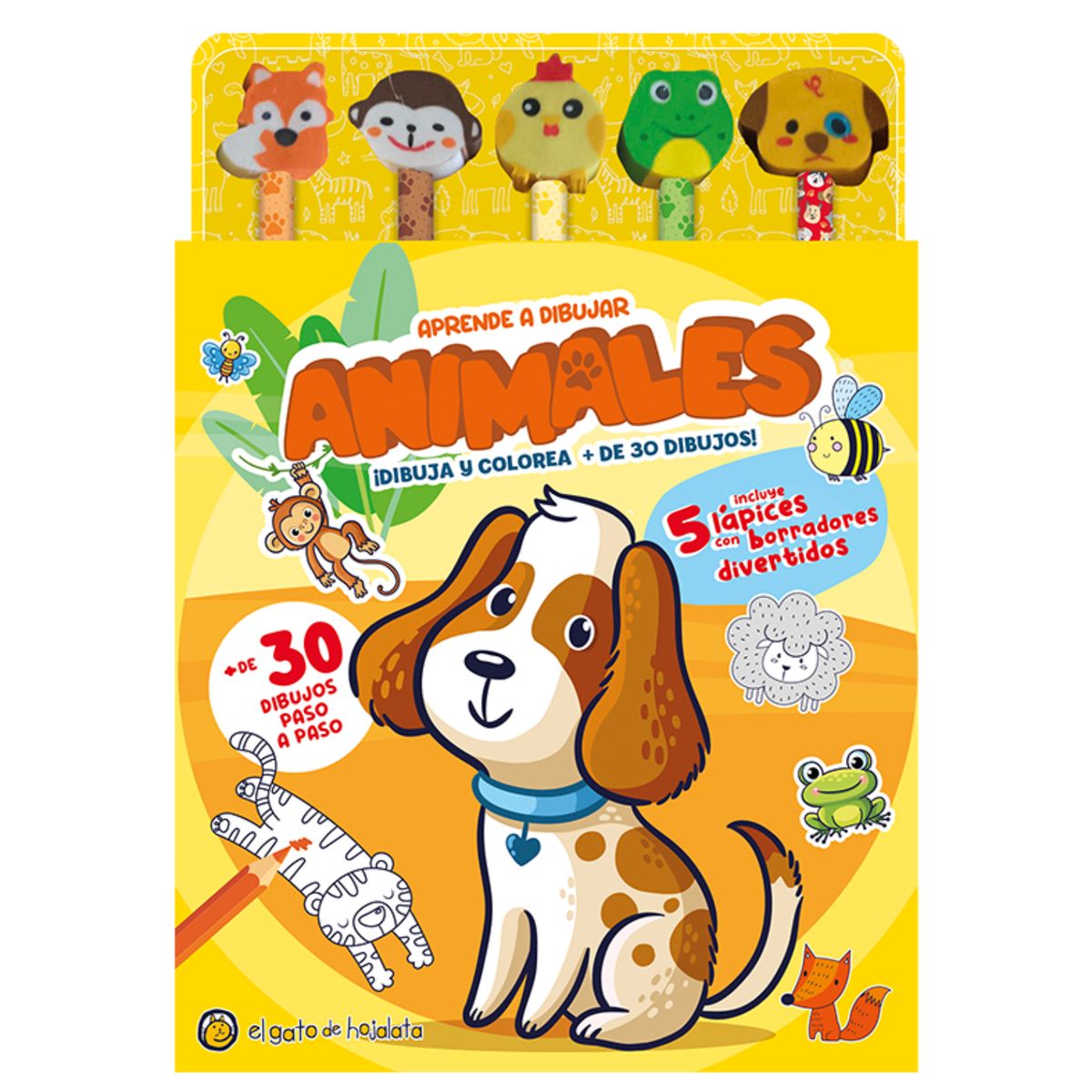 EL GATO DE HOJALATA - Lapices Y Borradores De Colores: Animales