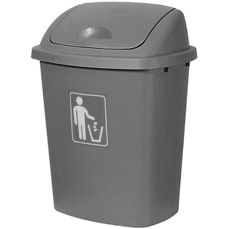 GENERICO - Basurero 40LT tapa Vaiven gris Bighouse