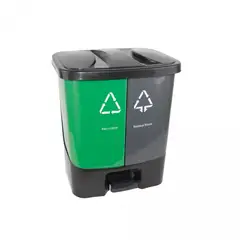 GENERICO - Basurero con pedal doble 40LT plastico desechos Bighouse
