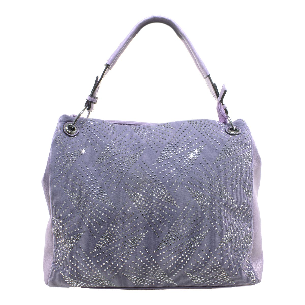 MAILEA - Cartera ecocuero lurex frontal para mujer lila