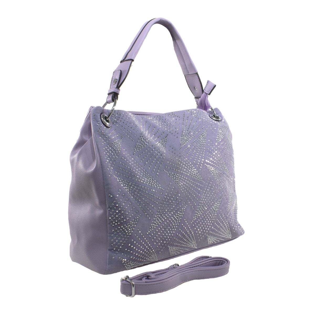 MAILEA - Cartera ecocuero lurex frontal para mujer lila