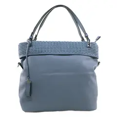 MAILEA - Cartera ecocuero franja tejida para mujer azul