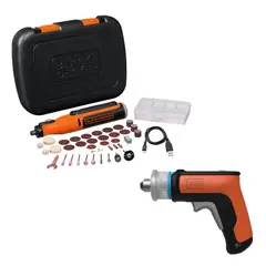 BLACK+DECKER - Minitorno 8V + 35accesorios + Atornillador 3.6V