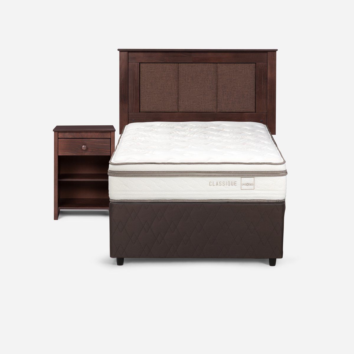 ROSEN - Diván Classique+ 1,5 Plazas +Respaldo Rachel+Velador Ferrara