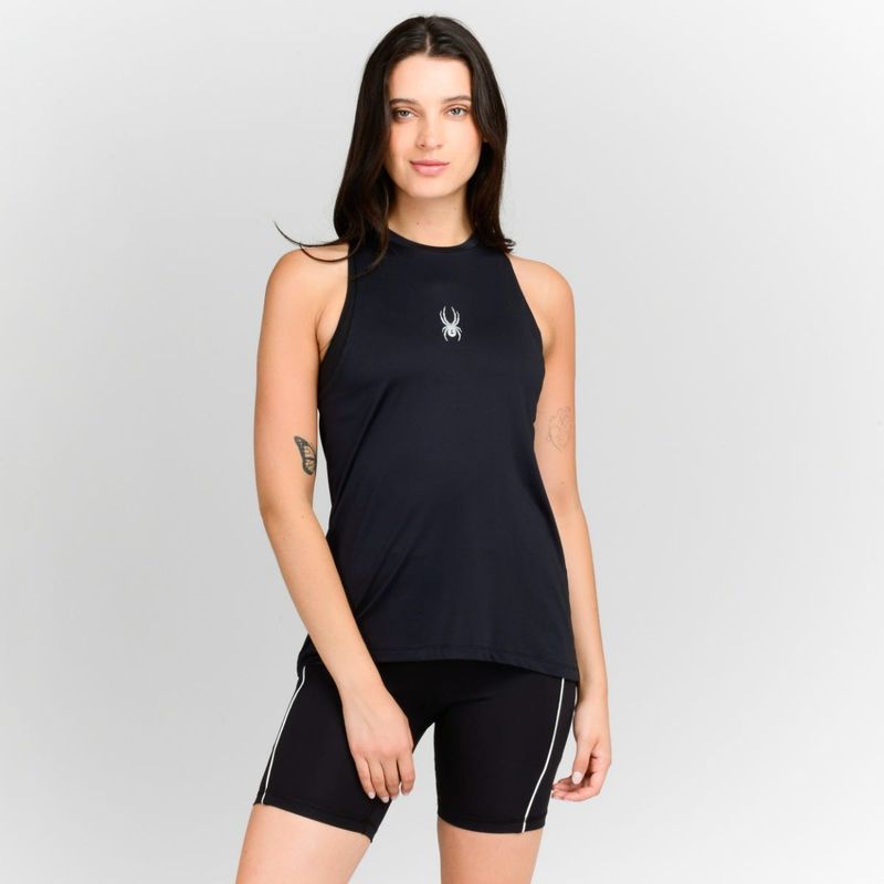 SPYDER - Polera Sin Mangas Entrenamiento Mujer Spyder Freestyle Negra
