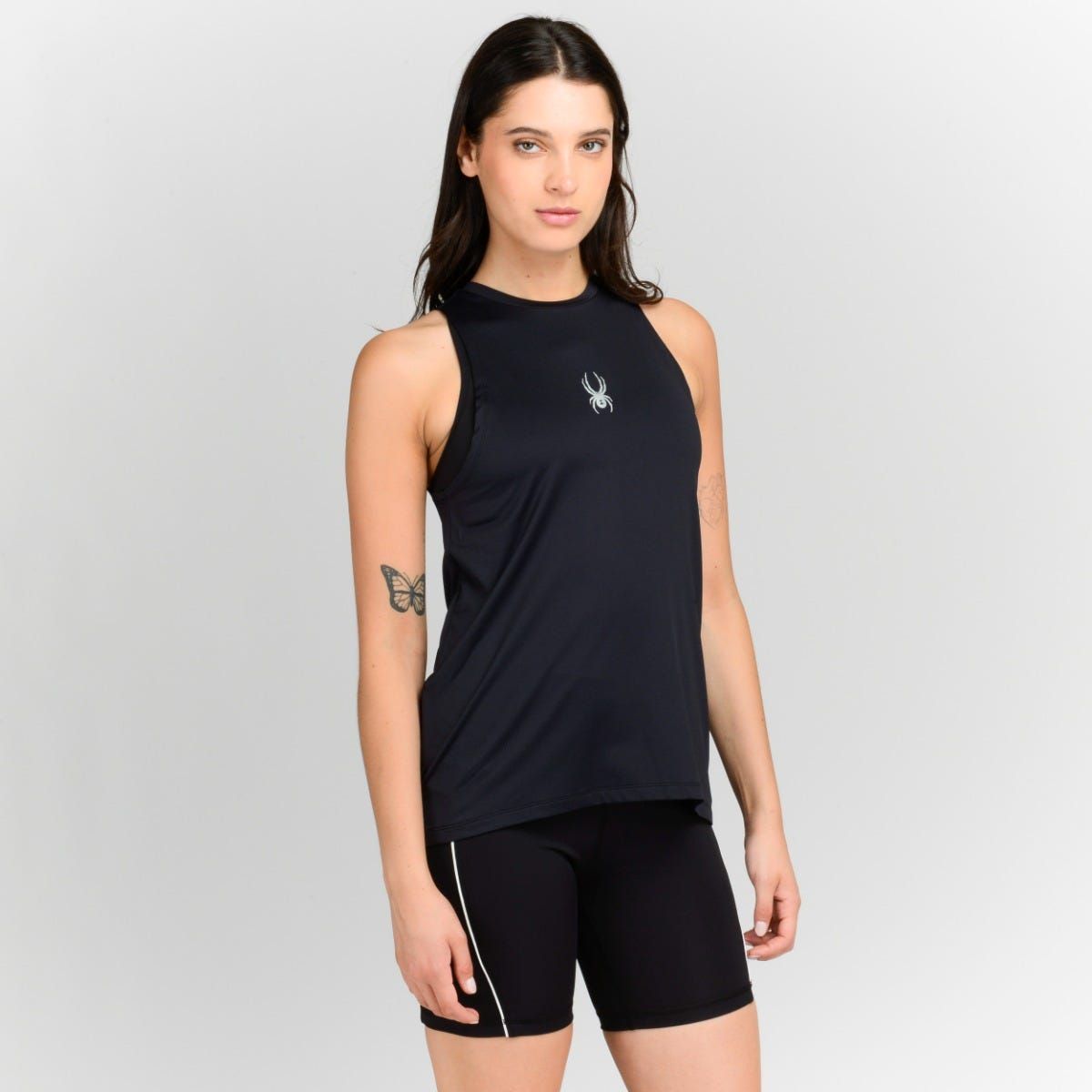 SPYDER - Polera Sin Mangas Entrenamiento Mujer Spyder Freestyle Negra