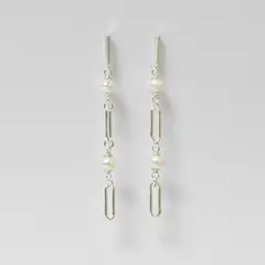 ROSETT - Aros con perlas de rio y eslabones