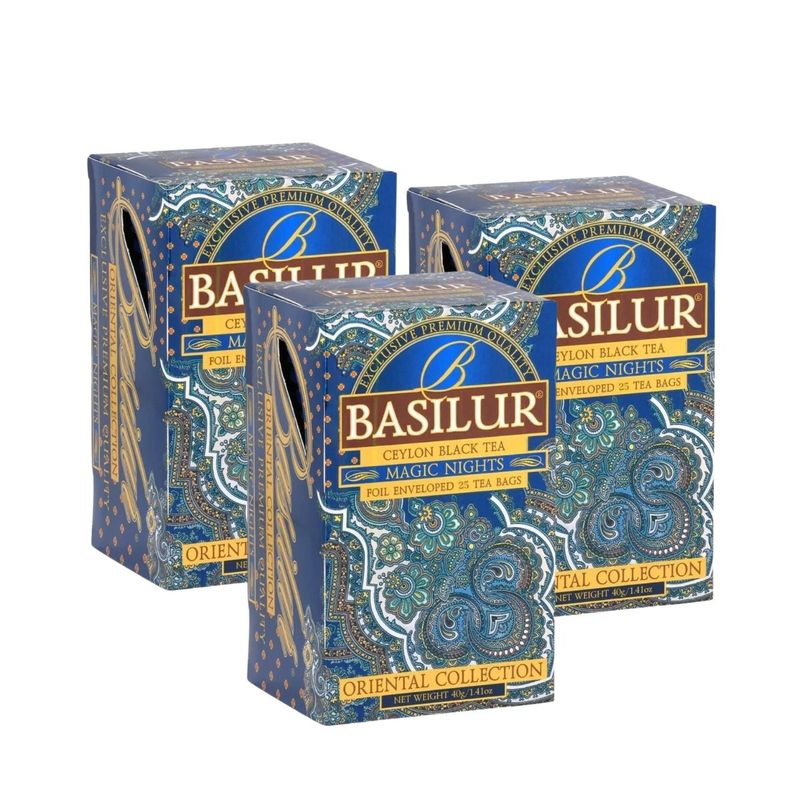 BASILUR - Pack Te Basilur 3 Cajas Magic Nights de 25 Bolsas c/u