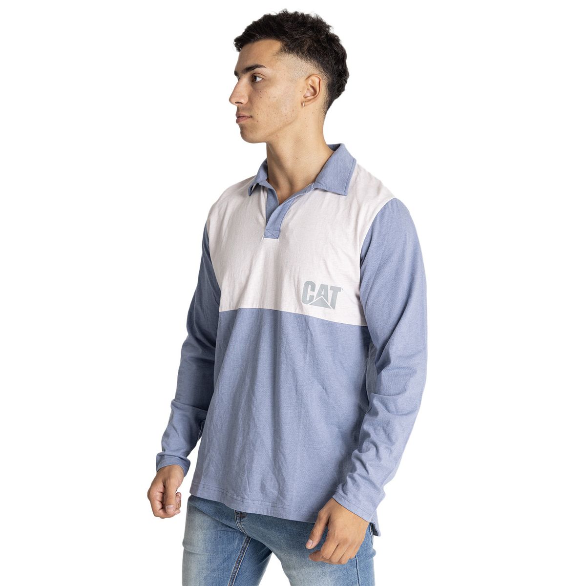CAT - Polera Polo Hombre Natural Dye L/S Polo Azul CAT