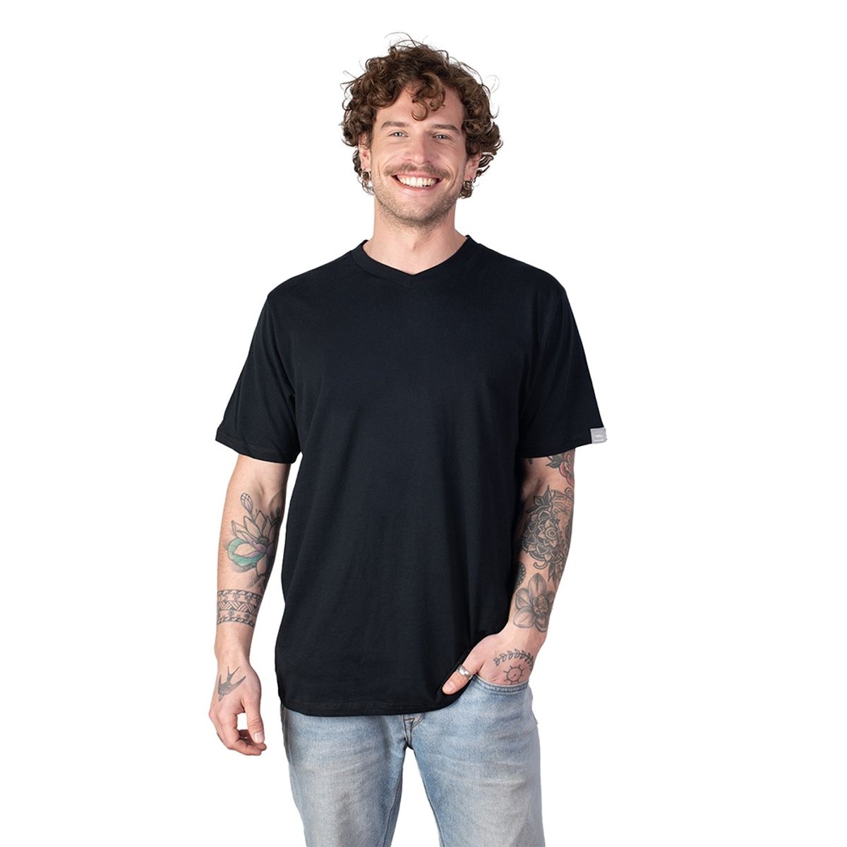 LENGA - Polera Cuello V De Hombre 100 Algodón Orgánico Ranco Lenga®