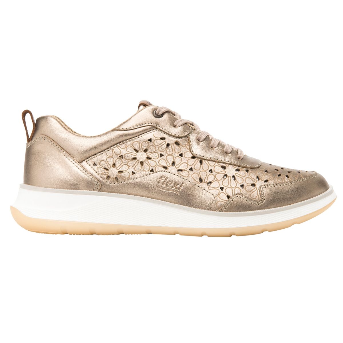 FLEXI - Zapatilla Mujer Cuero Rosaura Dorado Flexi