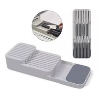 Organizador De Cuchillos Organizador De Servicios Cajon Gris