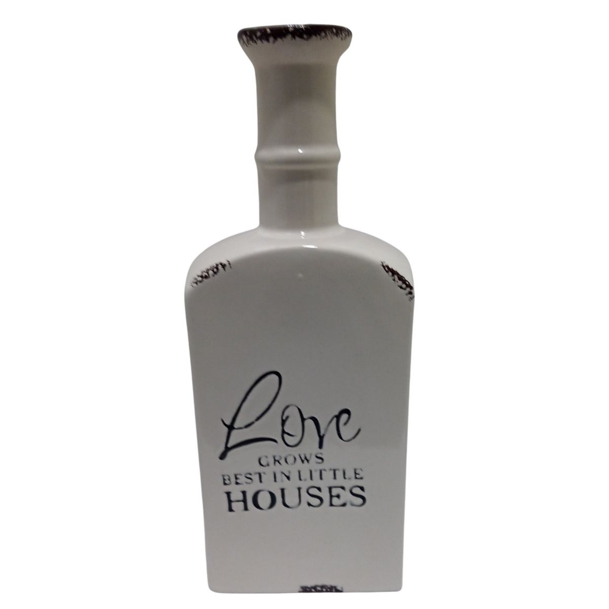 HOME ESSENTIALS - Botella decorativa de ceramica love