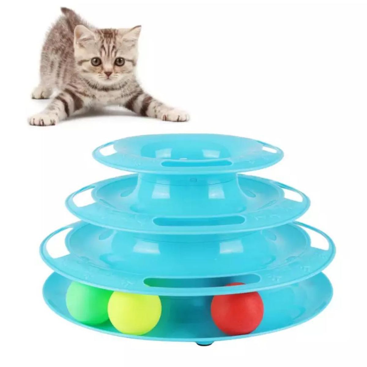 GENERICO - Juguete Para Gatos Torre Con Pelotas Interactivo