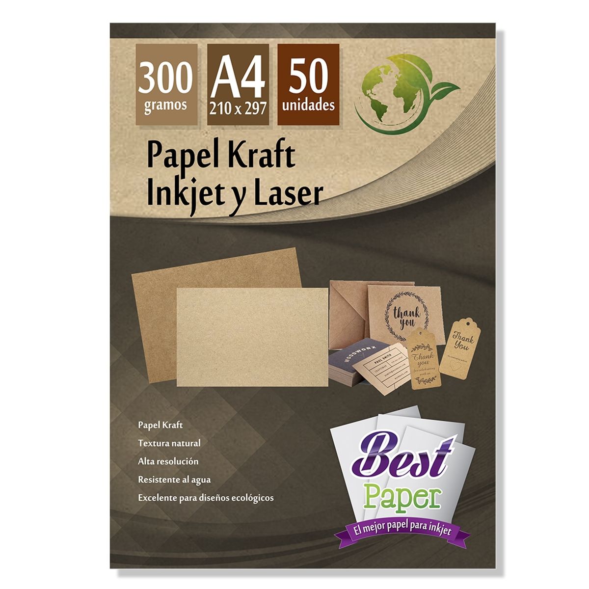 GENERICO - Papel fotográfico Kraft 300g A4 - Best Paper