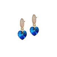 Aros Romance Gold 24K creado con cristales de Swarovski® Bermuda Blue