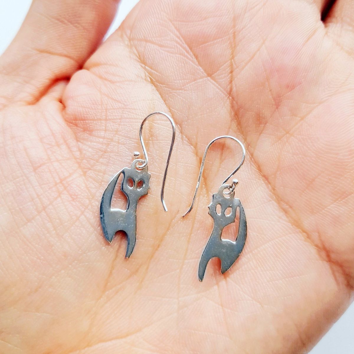 COGGIOLA - Aros Gato Plano Colgante Gancho Plata Fina 925