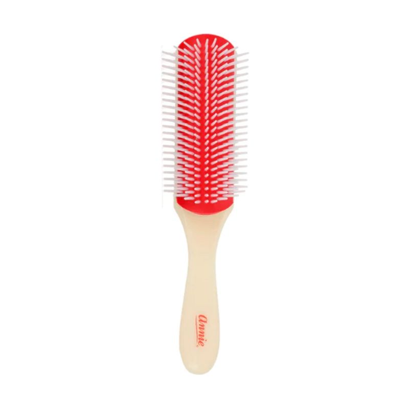 GENERICO - Cepillo desenredante Tradicional 9 Hileras Annie Todo tipo de cabello.