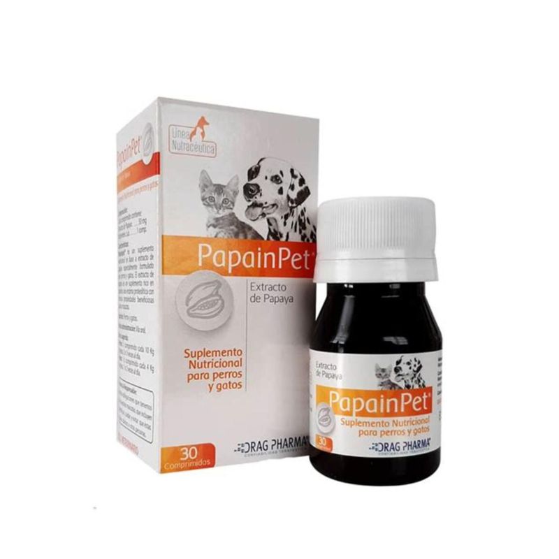 DRAG PHARMA - Papainpet 30 Comprimidos - Suplemento Digestivo Drag Pharma