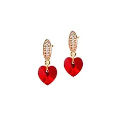 JOYAS MONTERO - Aros Romance Gold Cristales Genuinos Siam Shimmer.-