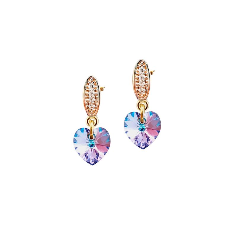 JOYAS MONTERO - Aros Romance Gold Cristales Genuinos Vitral Light