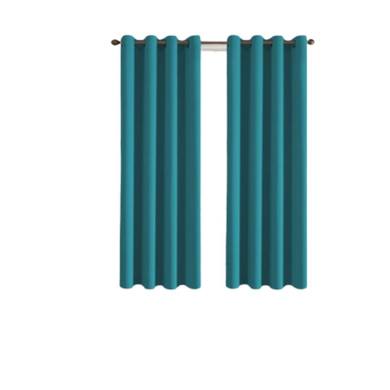 GENERICO - EN OFERTAS Juego De Cortinas Black Out Textura Lisa Turquesa 230x140cm