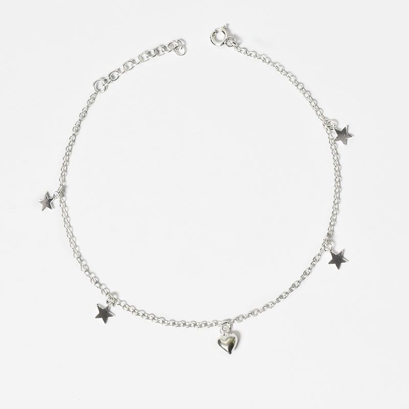 ROSETT - Tobillera con estrellas y corazón bombe