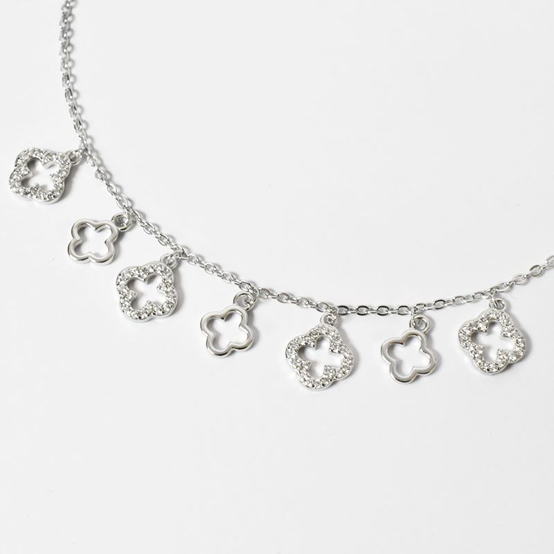 ROSETT - Pulsera limada con silueta de flores lisas y con circones