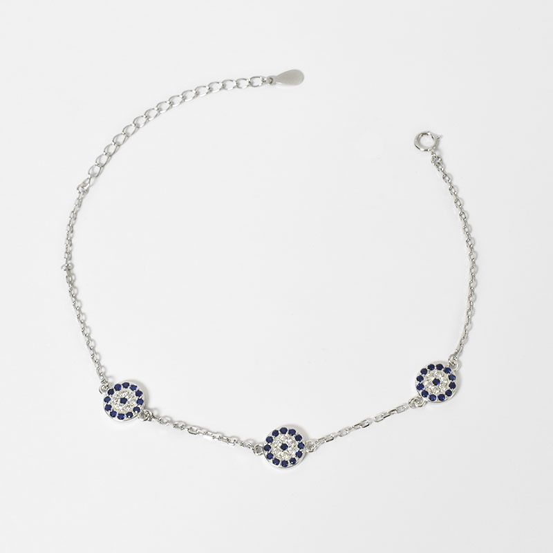 ROSETT - Pulsera con tres ojos turcos en circones