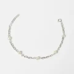 ROSETT - Pulsera con eslabones y perla de rio