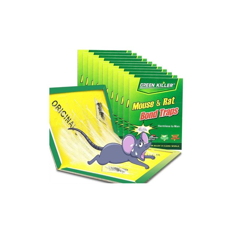 GENERICO - Pack 10 Laminas Trampa Atrapa Rata Ratón Pegamento