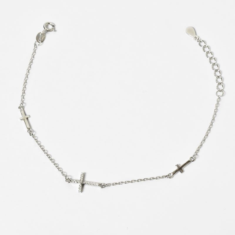 ROSETT - Pulsera con cruces Plata ley 925