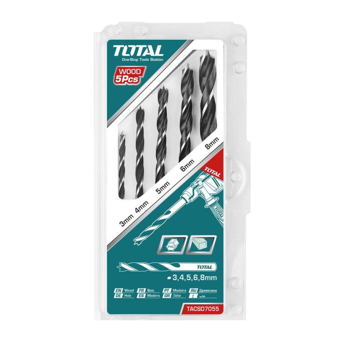 TOTAL TOOLS - Set De Brocas Para Madera 5 Piezas Total TACSD7055