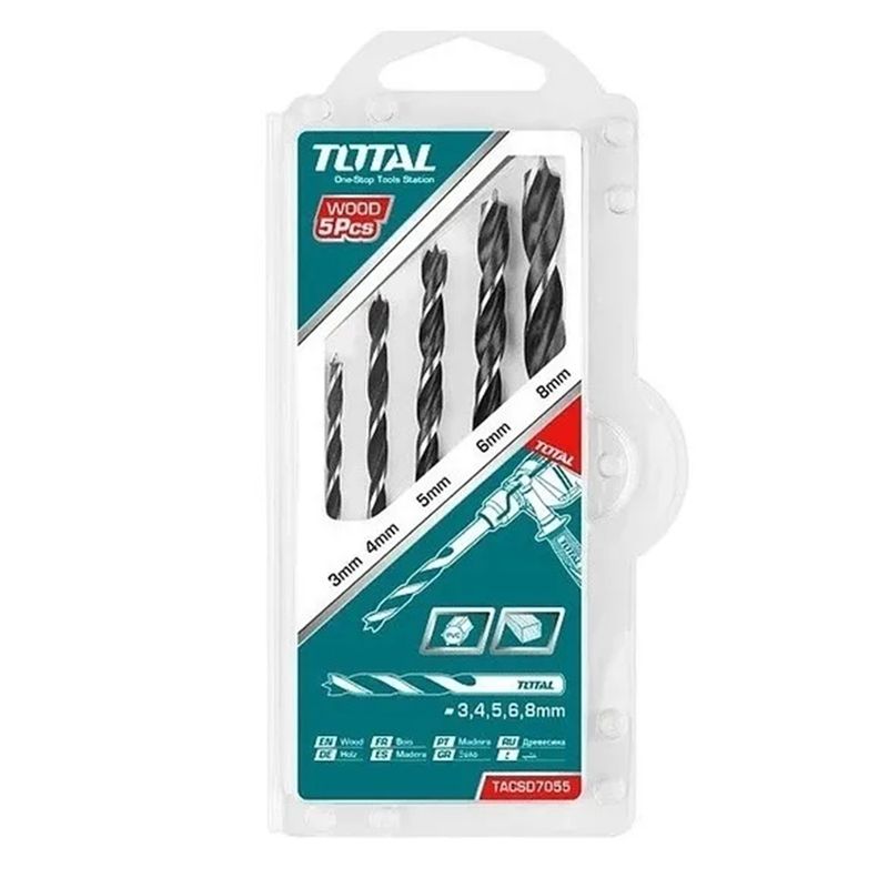 TOTAL TOOLS - Set De Brocas para madera 5 piezas