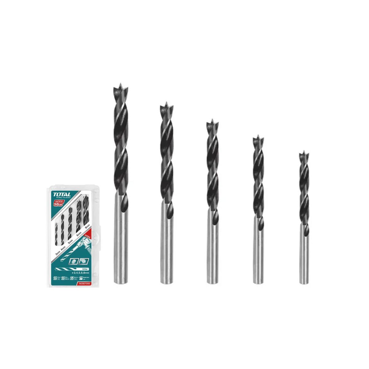 TOTAL TOOLS - Set De Brocas Para Madera 5 Piezas Total TACSD7055