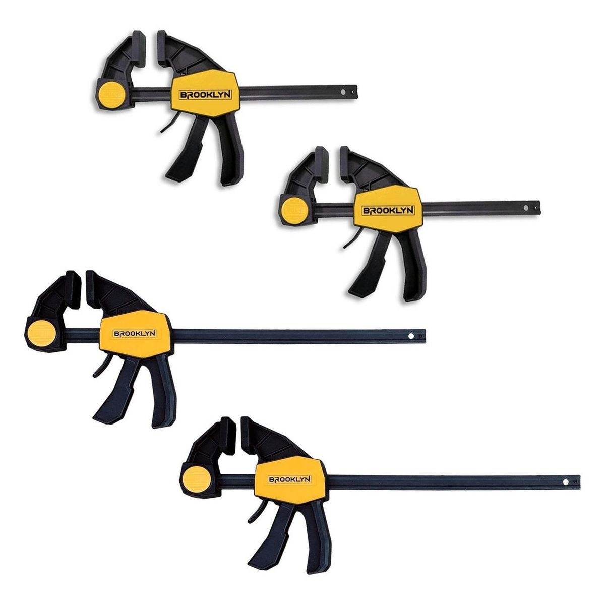 BROOKLYN - Prensas Sargento Rapida Set X4 De 12 Y 6 Pulgadas Brooklyn - Negro - Set de 4 (2x6" + 2x12")