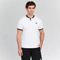 NEW BALANCE - Polera Tenis Hombre Blanca