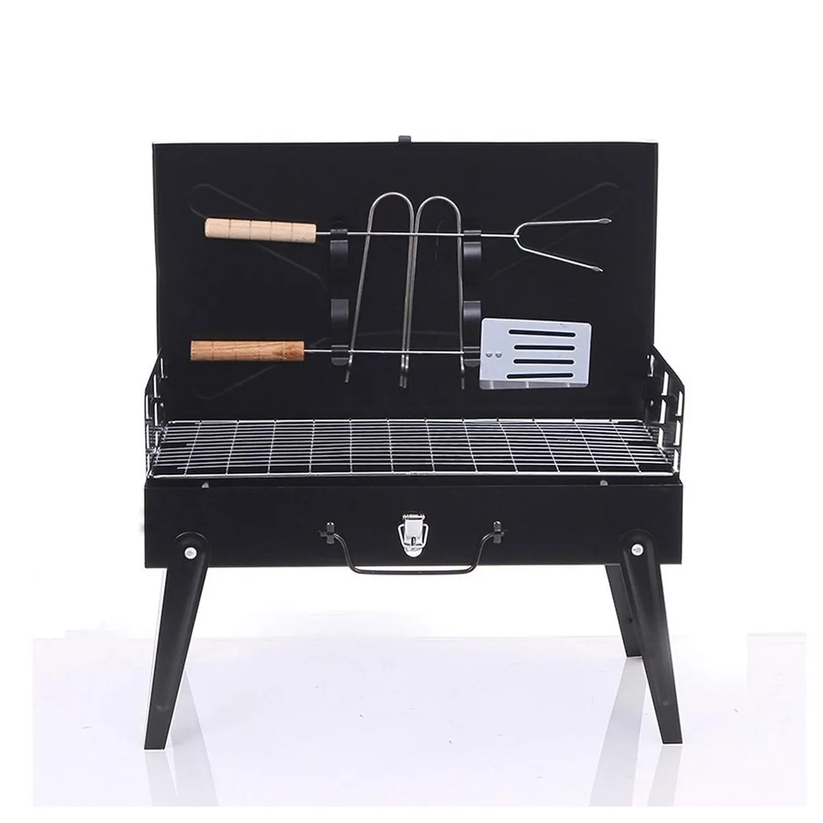 GLOBAL LATIN GROUP - Mini Parrilla Plegable Portátil Tipo Maleta para Asados a Carbón