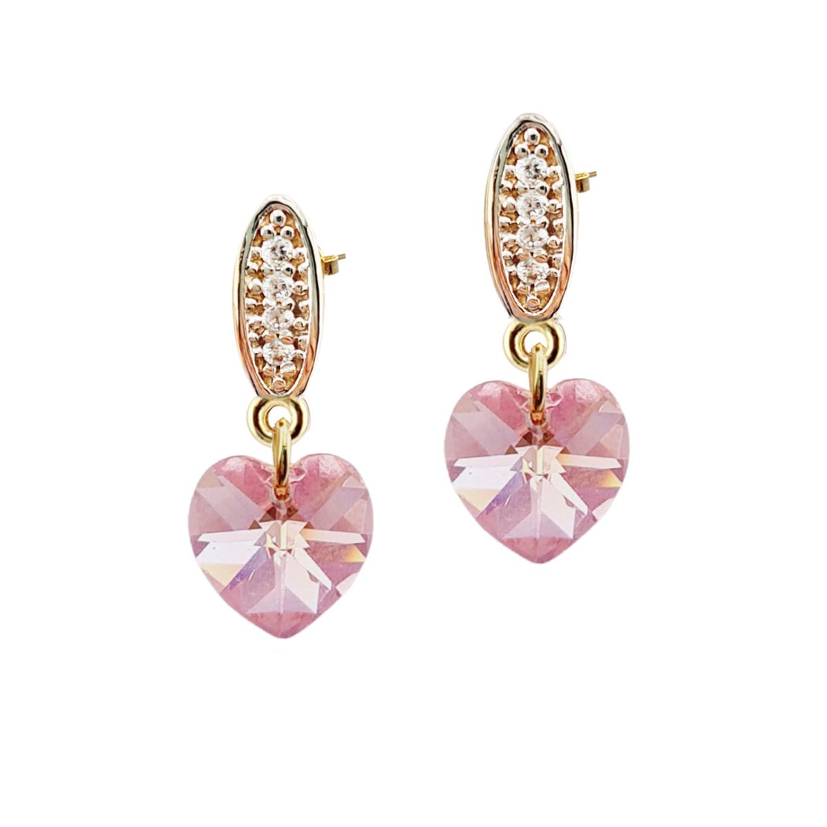 JOYAS MONTERO - Aros Romance Gold 24K creado con cristales de Swarovski® Light Rose