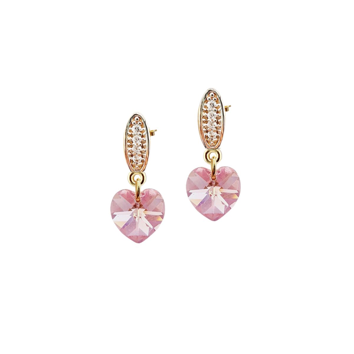 JOYAS MONTERO - Aros Romance Gold 24K creado con cristales de Swarovski® Light Rose