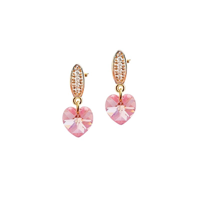 JOYAS MONTERO - Aros Romance Gold Cristales Genuinos Light Rose