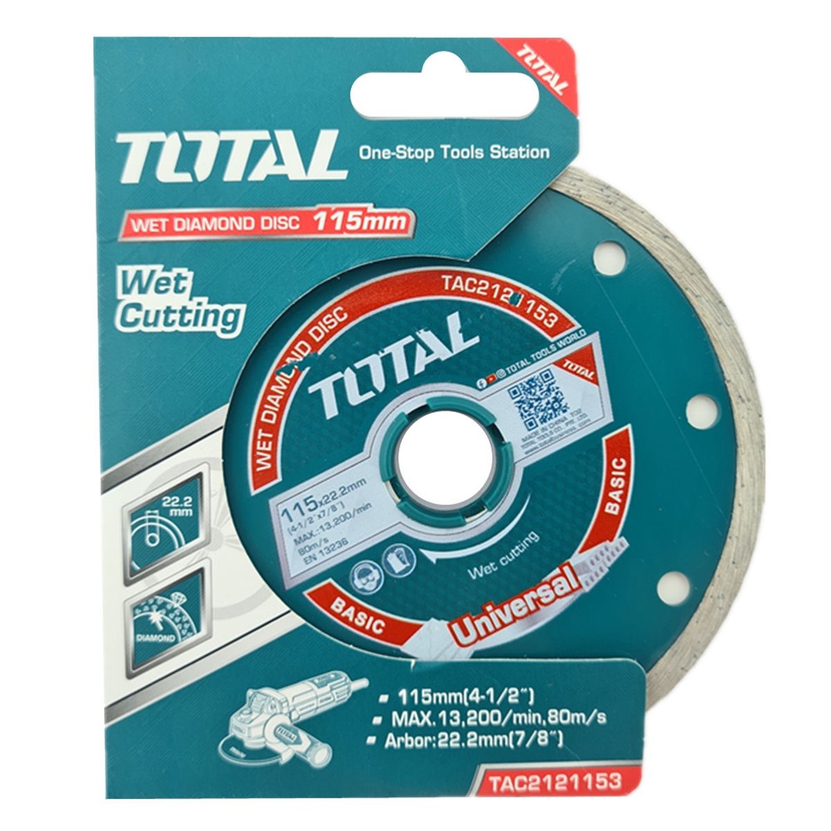 TOTAL TOOLS - Disco Diamantado Corte Humedo 4 1/2 115mm Total Tac2121153