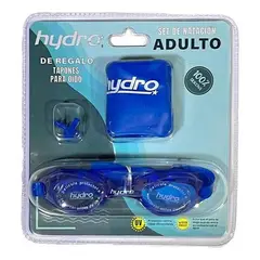 HYDRO - Set Natación Adulto Hydro®: Gorra + Lentes + Tapones Oído