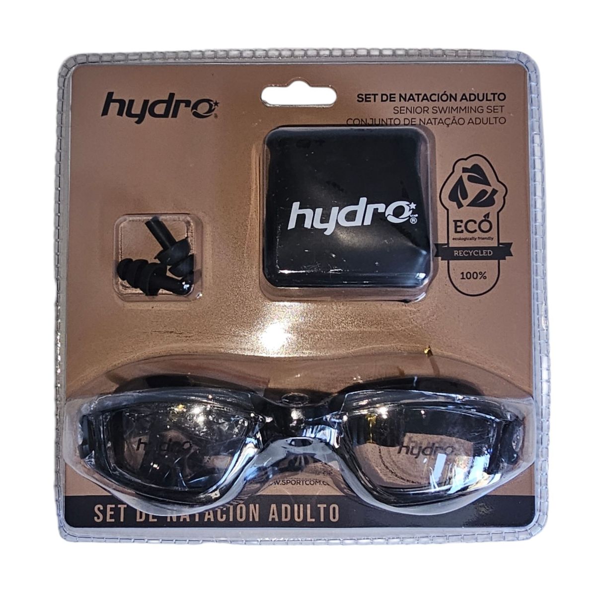 HYDRO - Set Natación Adulto Hydro®: Gorra + Lentes + Tapones Oído