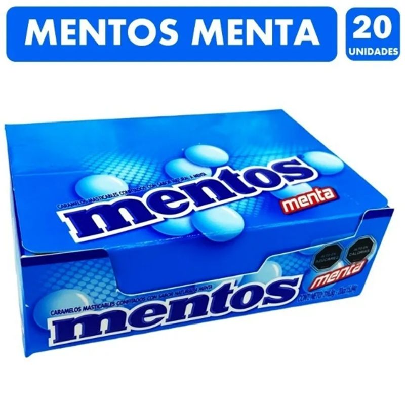 MENTOS - Mentos Sabor Menta - Caramelos Masticables caja 20unidades