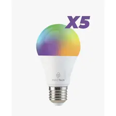 GENERICO - Pack 5 Ampolletas Smart WIFI A60 RGB 10w