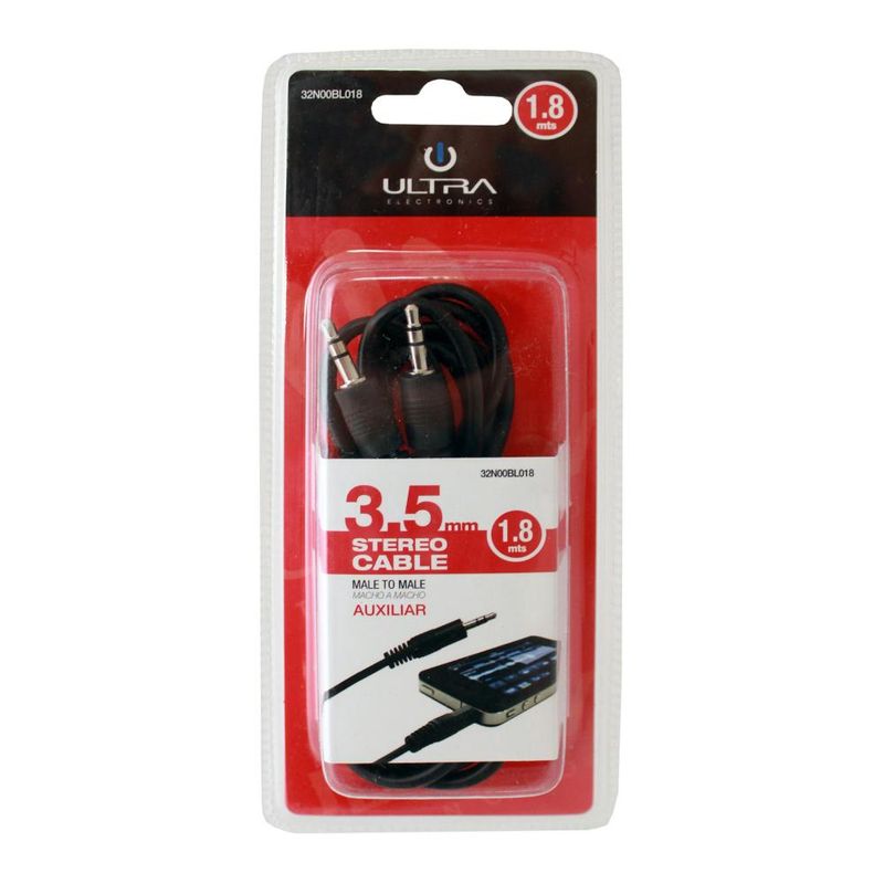 ULTRA - CABLE AUXILIAR 1,80 METROS EN BLISTER ULTRA