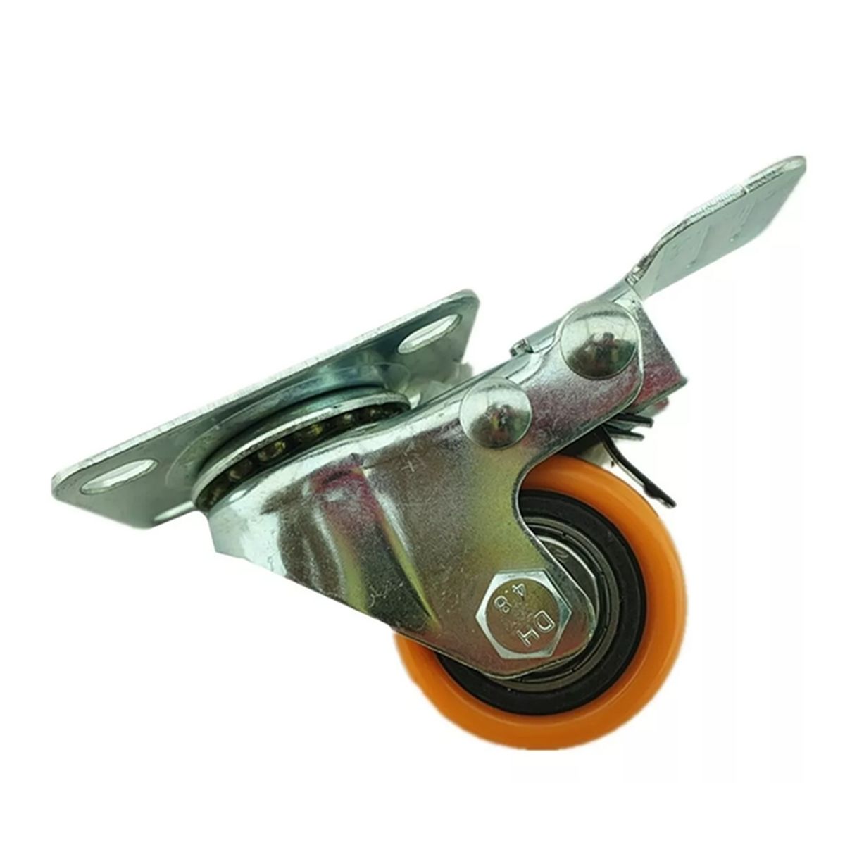 GENERICO - Rueda Naranja Giratoria Con Freno 1.5 Pulgadas